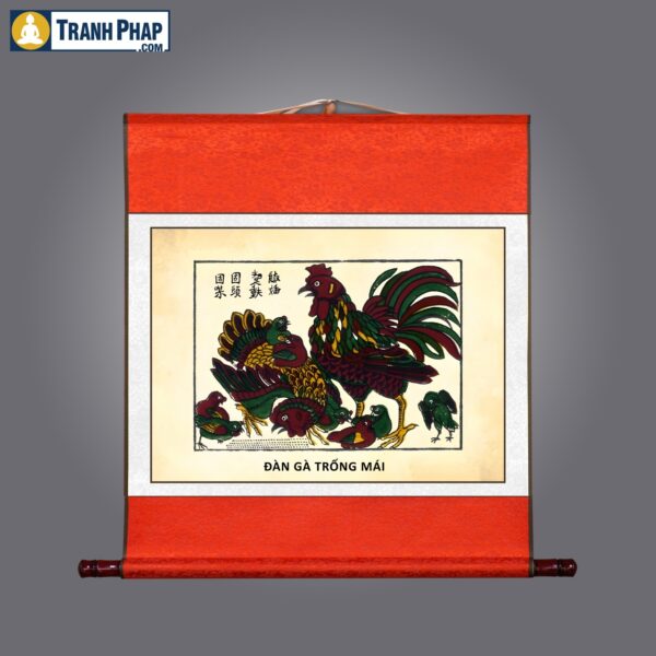 Tranh Đàn Gà Trống Mái - Hình ảnh 3
