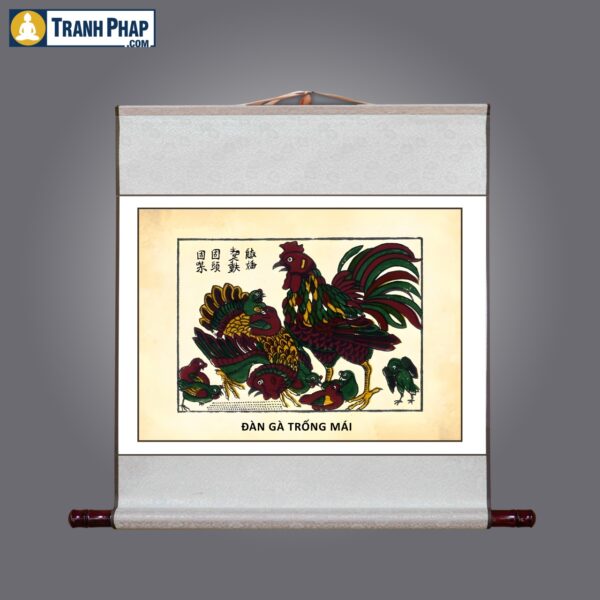 Tranh Đàn Gà Trống Mái - Hình ảnh 2