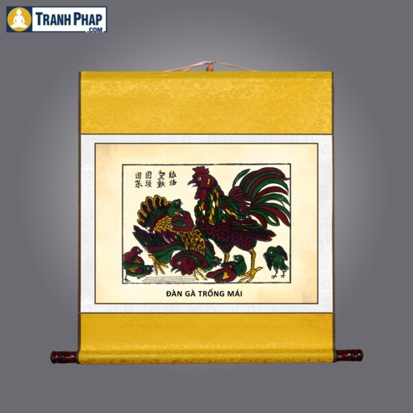 Tranh Đàn Gà Trống Mái